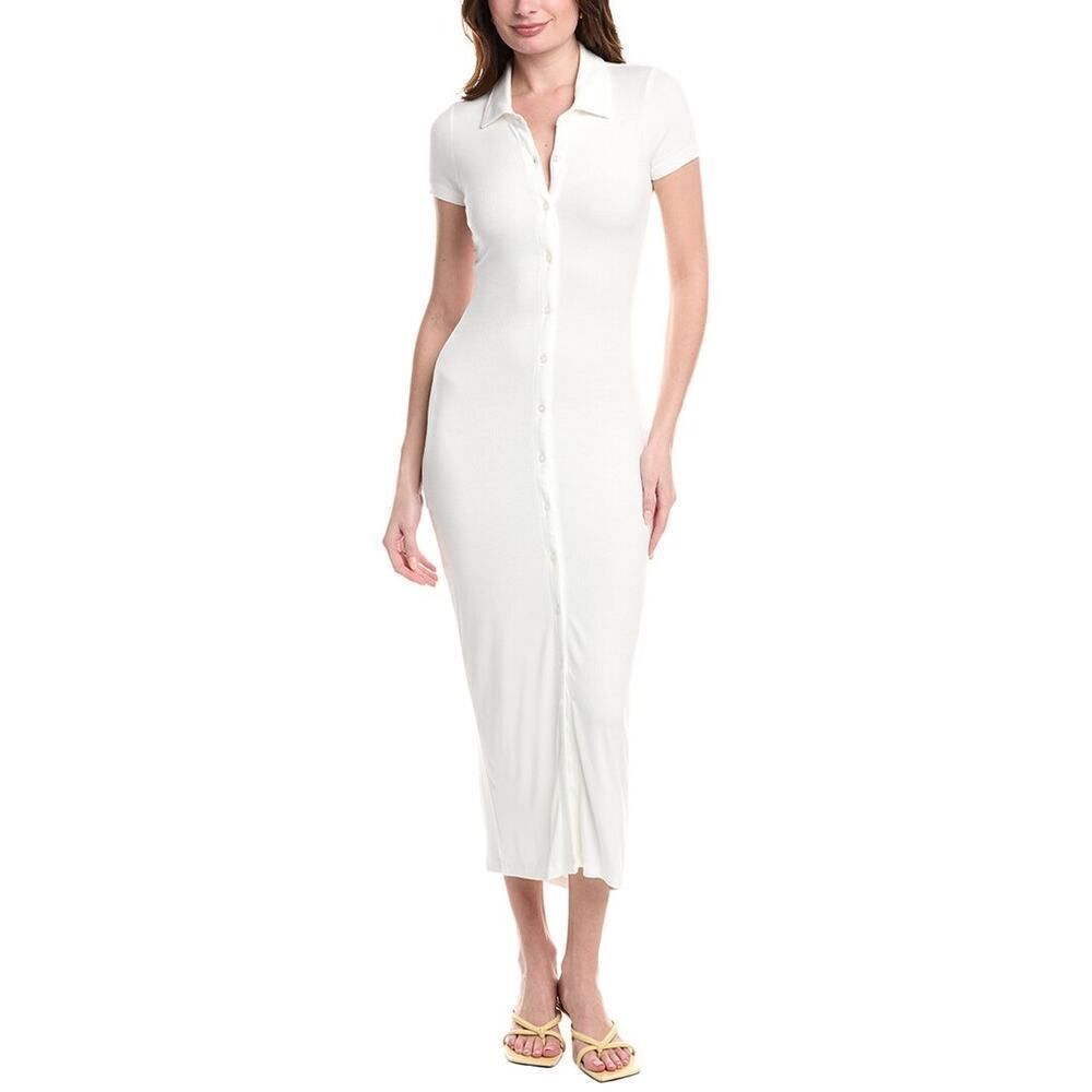 RACHEL PARCELL Button Down Maxi Shirt Dress Polo Sze XS Midi Dressy Jersey
